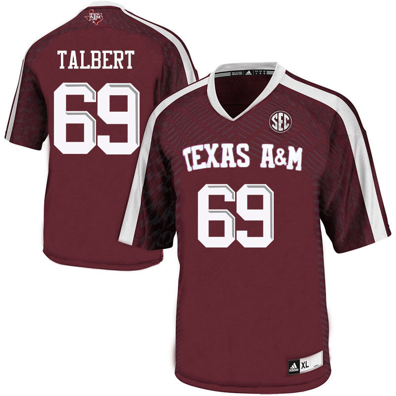 Men #69 Brayden Talbert Texas A&M Aggies College Football Jerseys-Maroon - Click Image to Close